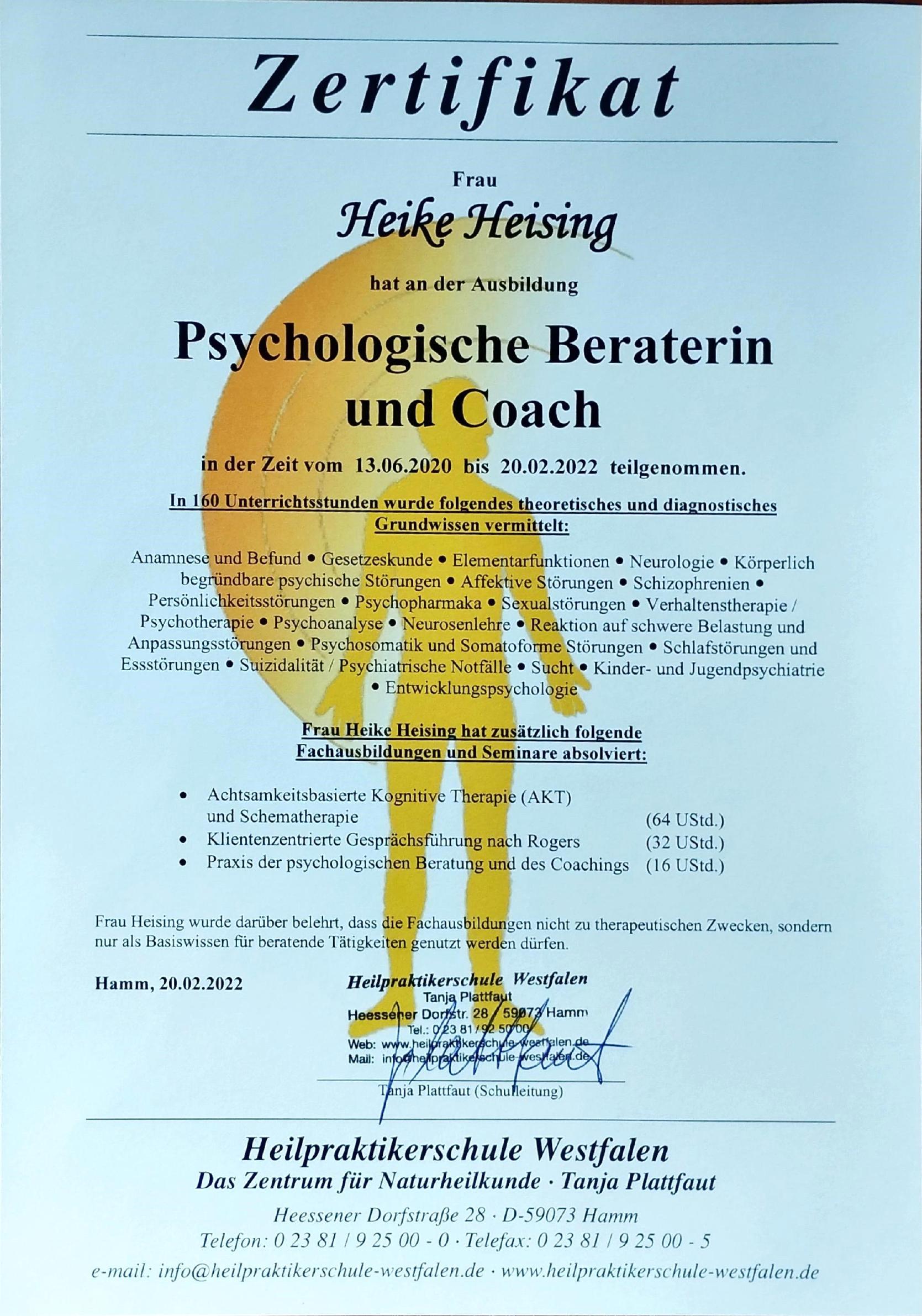 Psychologische Beraterin und Coach