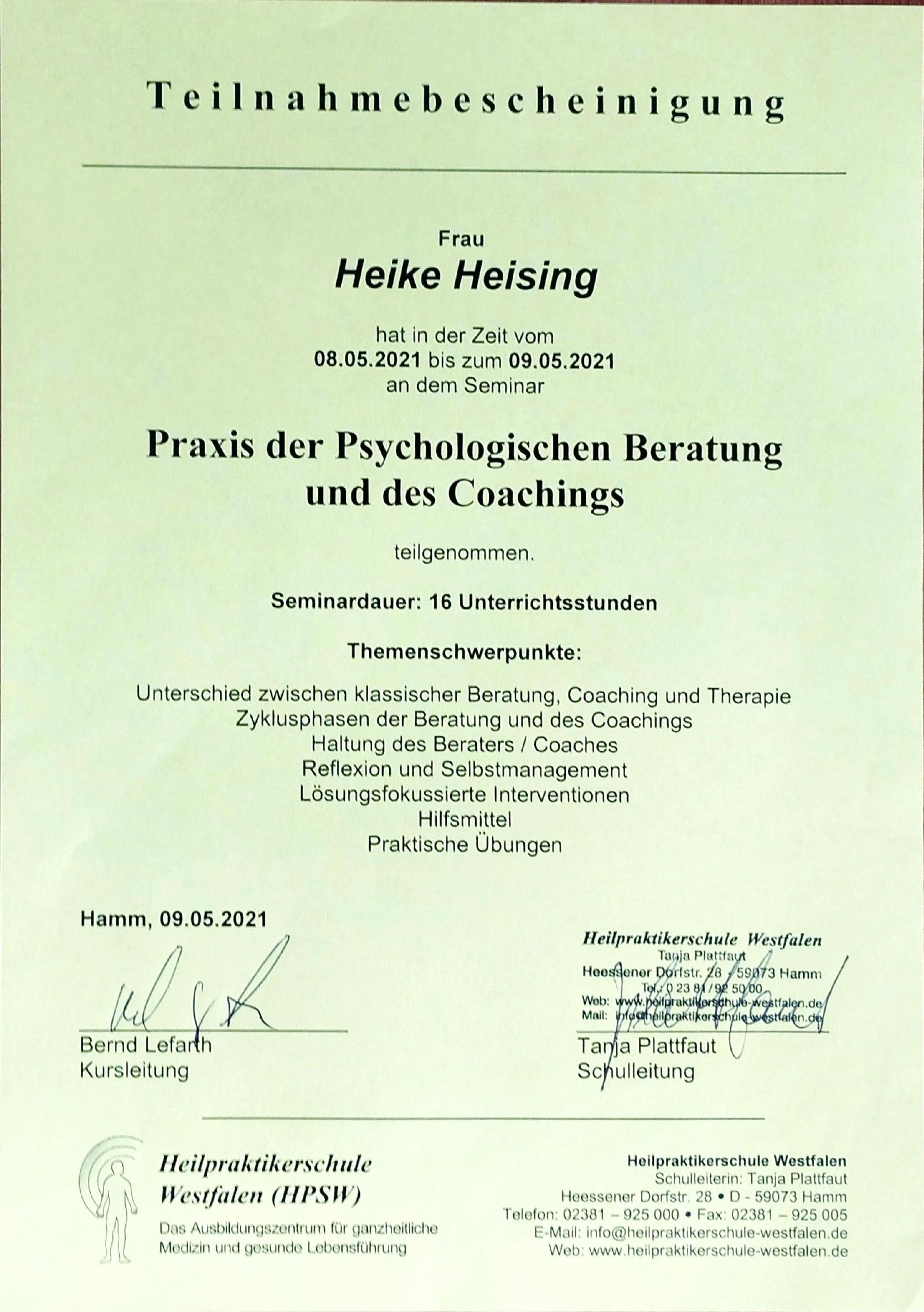 Psychologische Beratung und Coaching